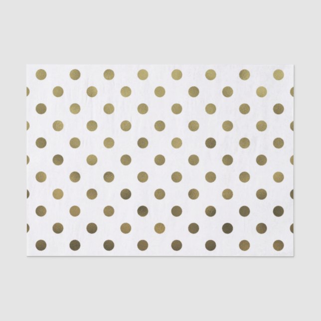 Bronze-Gold-Leaf Metallische Imitat Foil Polka Dot Seidenpapier (Vorderseite)