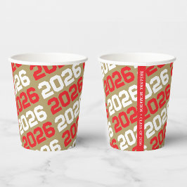Bronze Gold & Red Class Year Abschluss Pappbecher