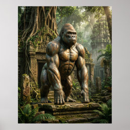 Bronze Gorilla Tempel Poster