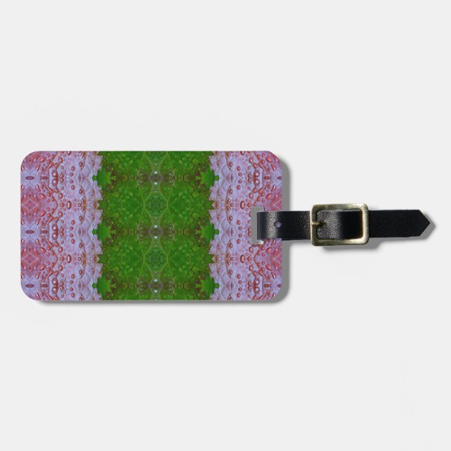 Bronze & Green Blätter Ikat Gepäckanhänger (Vorderseite horizontal)