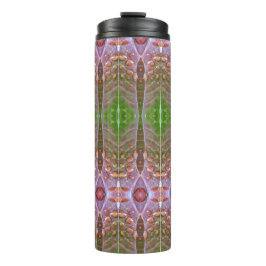 Bronze & Green Leaf Ikat 17 Thermosbecher