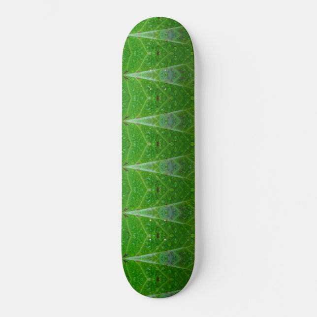 Bronze & Green Leaf Ikat 18 Skateboard (Vorderseite)
