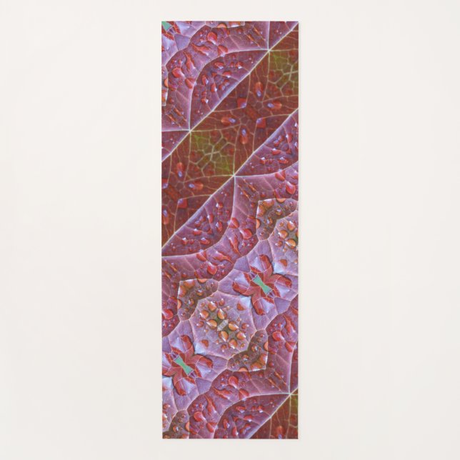 Bronze & Green Leaf Ikat 19 Yogamatte (Vorderseite)