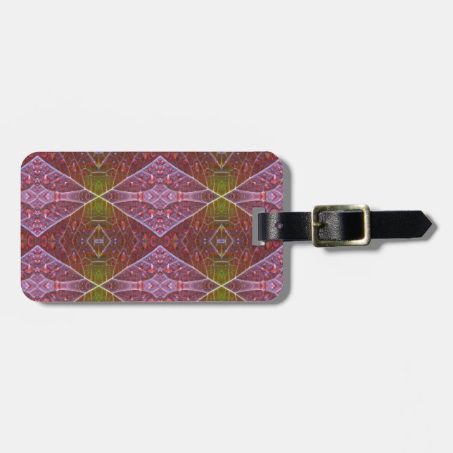 Bronze & Green Leaf Ikat 20 Gepäckanhänger (Vorderseite horizontal)