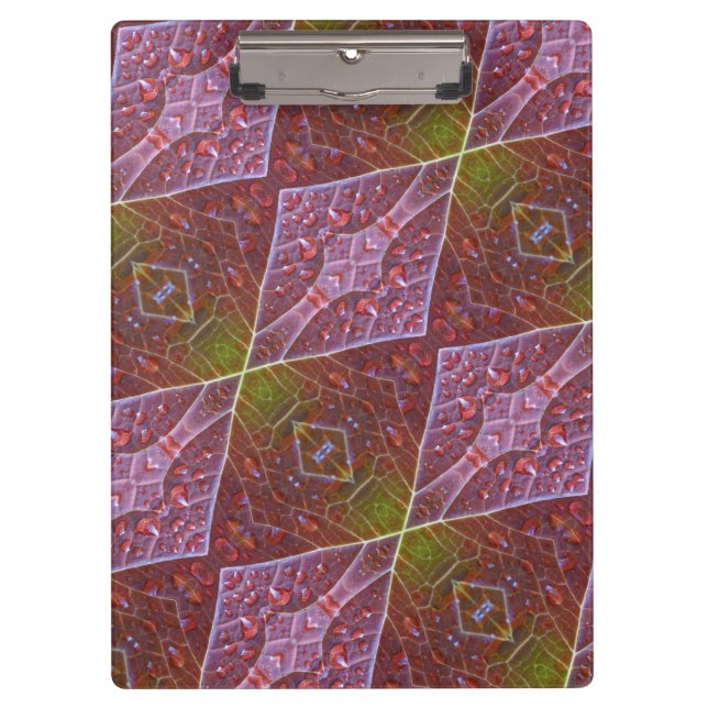 Bronze & Green Leaf Ikat 20 Klemmbrett (Vorderseite)