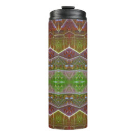 Bronze & Green Leaf Ikat 3 Pouf Thermosbecher