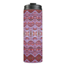 Bronze & Green Leaf Ikat 8 Thermosbecher