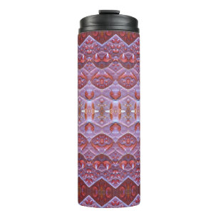 Bronze & Green Leaf Ikat 8 Thermosbecher
