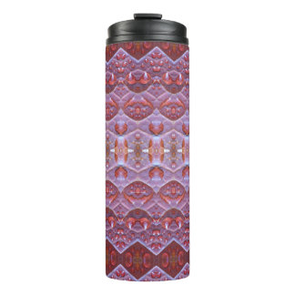 Bronze & Green Leaf Ikat 8 Thermosbecher
