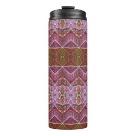 Bronze & Green Leaf Ikat Thermosbecher