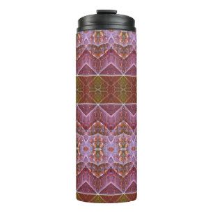 Bronze & Green Leaf Ikat Thermosbecher