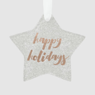 Bronze Happy Holidays Schriftzug Weihnachtsbaum Sc Ornament