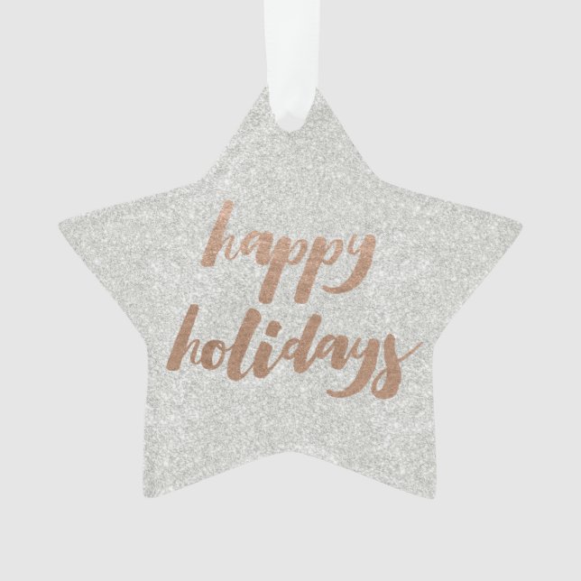 Bronze Happy Holidays Script Xmas Tree Ornament (Vorderseite)