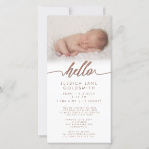 Bronze Hello Birth Ankündigung Sip & See