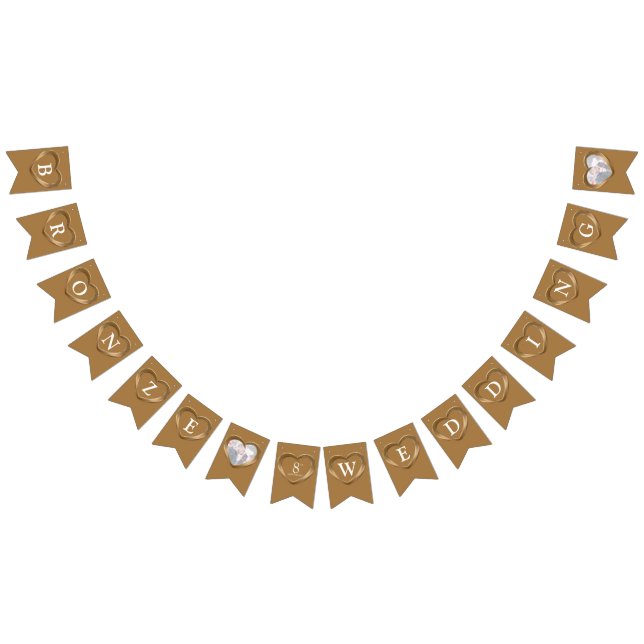 Bronze-Hochzeit 8. Jubiläum Custom Foto Wimpelkette (Alle)