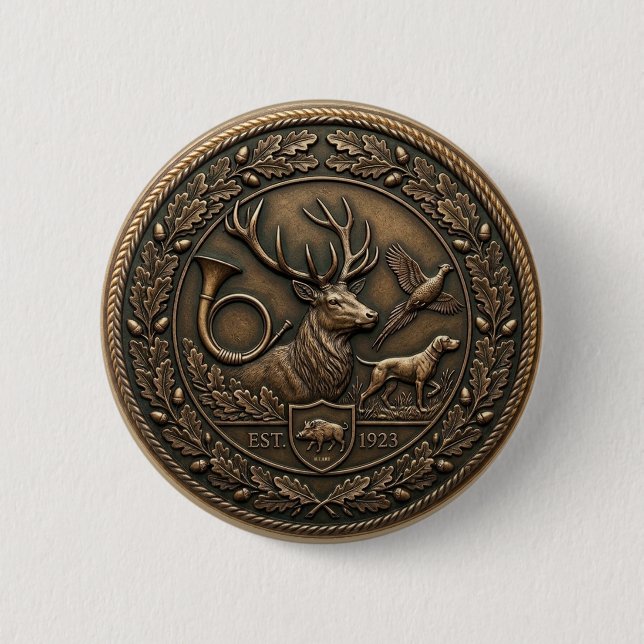 Bronze-Jagdemblem Button (Vorderseite)