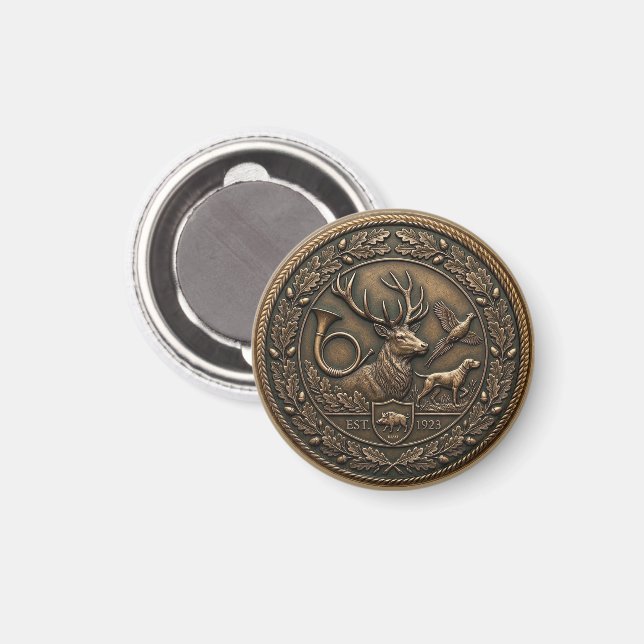 Bronze-Jagdemblem Magnet (Vorderseite/Rückseite)