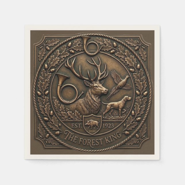 Bronze-Jagdemblem Serviette (Vorderseite)