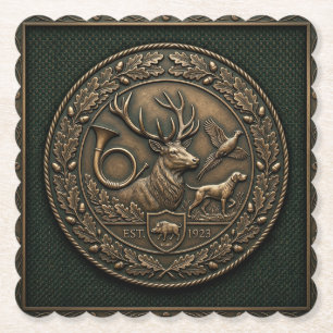 Bronze-Jagdemblem Untersetzer