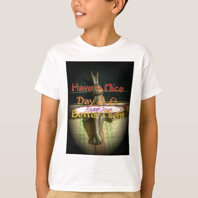 Bronze-Kaninchenskulptur mit inspirierenden Zitate T-Shirt (Vorderseite)