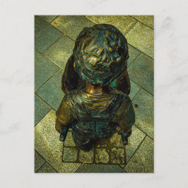 Bronze-Kinderstatue von oben Postkarte