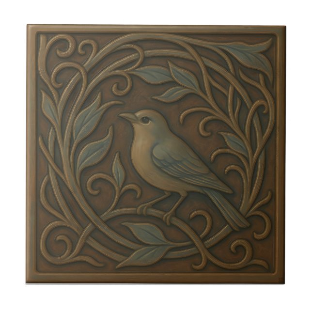 Bronze Kolibri Keramikfliese (Vorderseite)