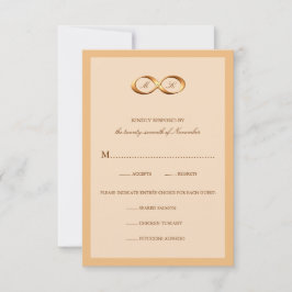 Bronze Kupfer Unendlichkeit Handklasseln Hochzeit  RSVP Karte