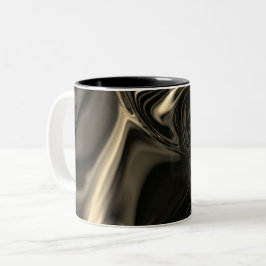 Bronze-Kurven über braunen beigen Hintergrund Zweifarbige Tasse