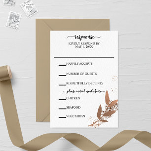 Bronze-Leaf-Hochzeit im Herbst RSVP-Karte RSVP Karte