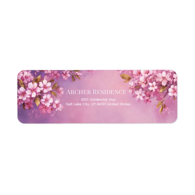 Bronze Leaf Violet Watercolor Cherry Blossom (Vorne)