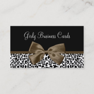Bronze Leopard Bow Boutique Visitenkarte