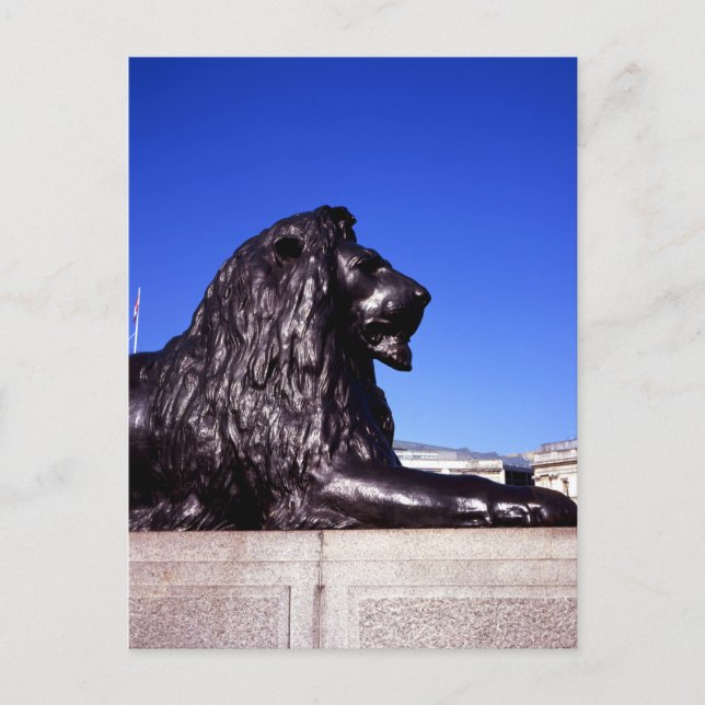 Bronze Lion Trafalgar Square Postkarte (Vorderseite)