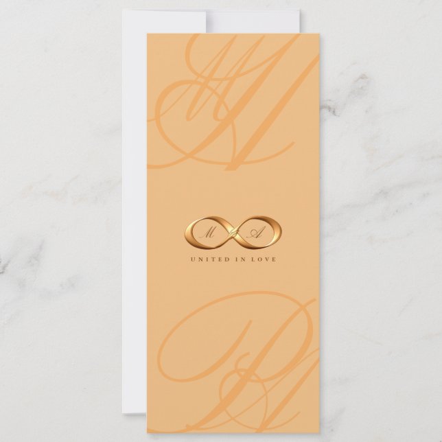 Bronze Love Infinity Hand Clasp Mariage Invitation (Devant)