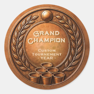 Bronze-Medaille Beer-Pong-Turnier-Meisterschaft Runder Aufkleber