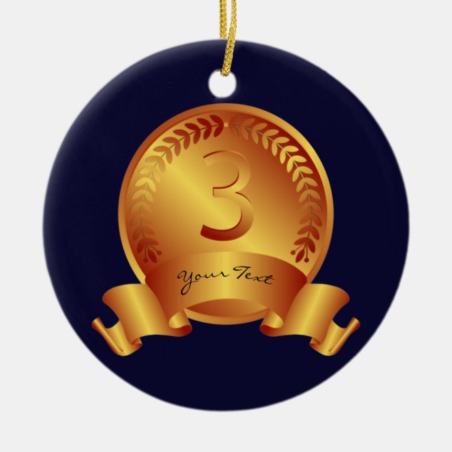 Bronze Medal & Custom text Award Winner  Keramik Ornament (Vorne)