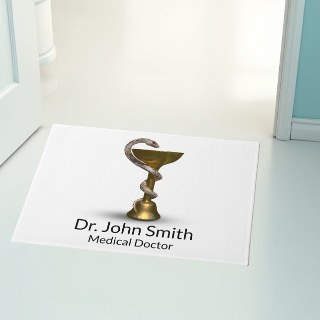 Bronze Medical Bowl Hygieia Schlange White Caduceu Fußmatte (Von Creator hochgeladen)
