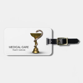Bronze Medical Bowl Hygieia White Snake Caduceus Gepäckanhänger