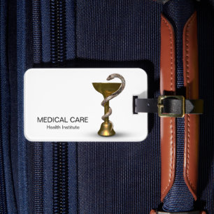 Bronze Medizin Schale Hygieia Weiße Schlange Caduc Gepäckanhänger