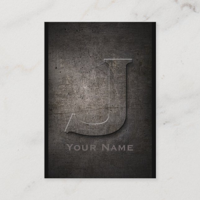 Bronze Metal Mit Monogramm J Business Card Visitenkarte (Vorderseite)
