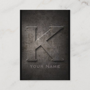 Bronze Metal Mit Monogramm K Business Card Visitenkarte