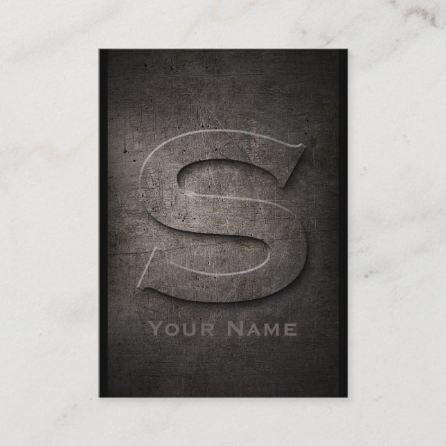Bronze Metal Mit Monogramm S Business Card Visitenkarte (Vorderseite)