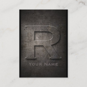 Bronze Métal Monogramme R Carte de visite