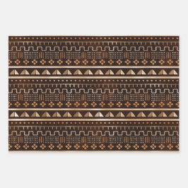 Bronze Metallic Geo Wrapping Paper Sheets Geschenkpapier Set