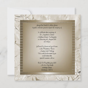Bronze métallique nouveau MARIAGE ou invitation fi