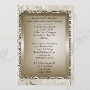 Bronze metallische elegante Hochzeitskunst laden e Einladung