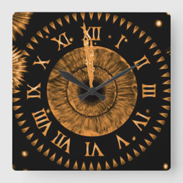 Bronze Midnight Clock Quadratische Wanduhr
