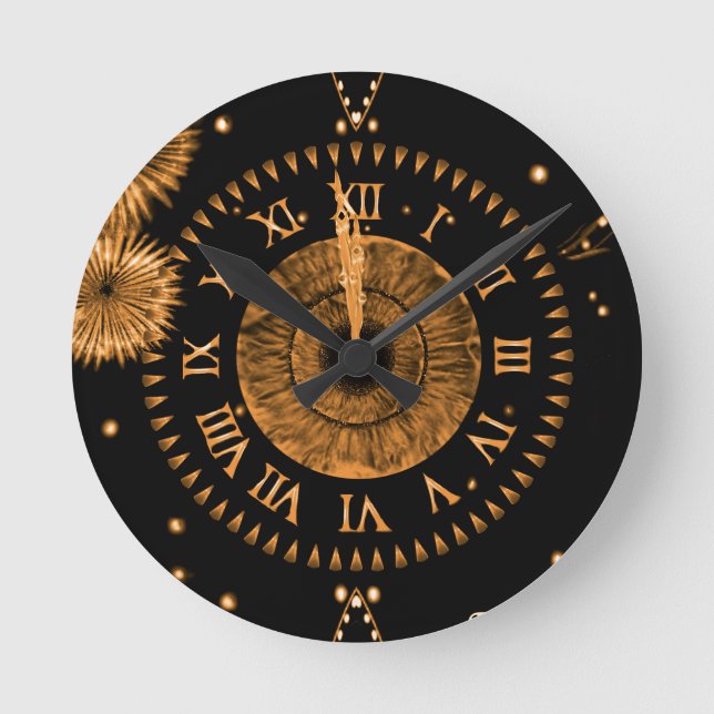 Bronze Midnight Clock Runde Wanduhr (Vorderseite)