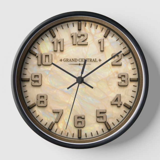 Bronze- mit Opal-Kombination Nachbildung Uhr (Vorderseite)