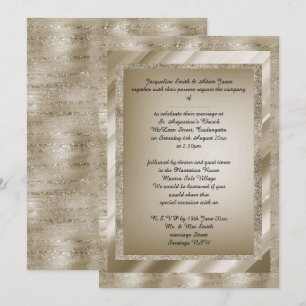 Bronze Multi Gemusterte Hochzeitskunst Einladung