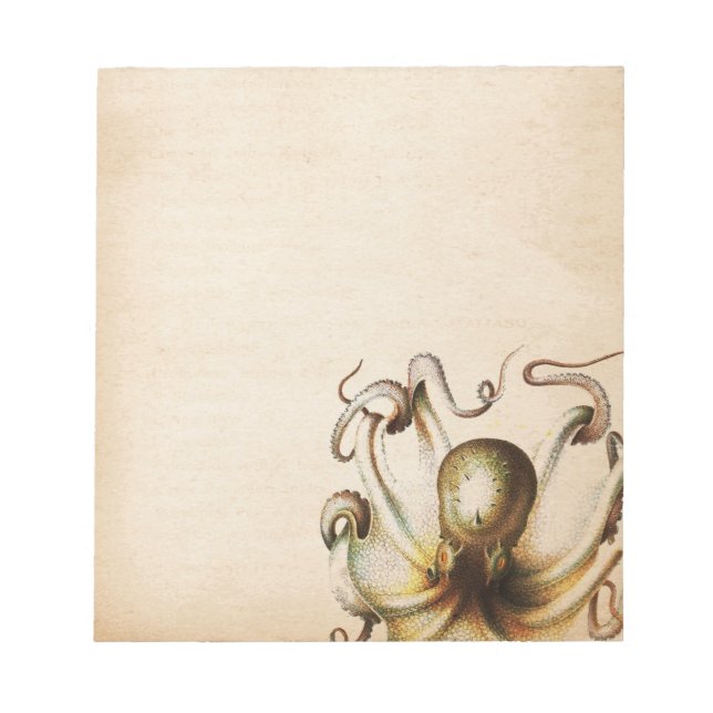 Bronze Octopus Age Sepia Steampunk Travel Notizblock (Vorderseite)